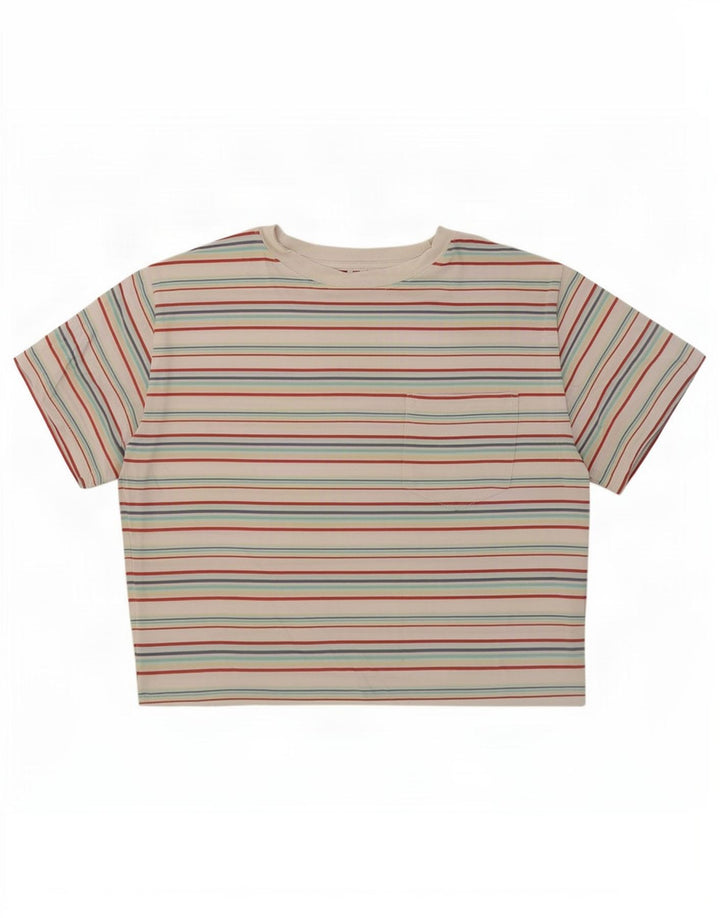 Tricou Crop Levi's pentru femei UK 14 Bumbac cu dungi medii multicolore