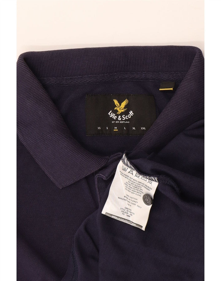 Tricou polo pentru bărbați Lyle & Scott, bumbac bleumarin mediu