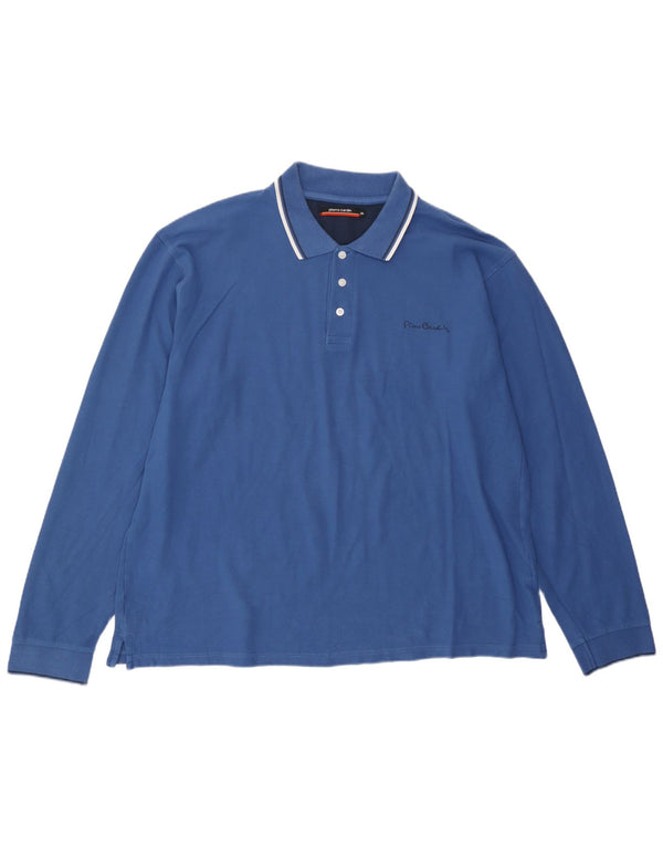 Cămașă polo cu mânecă lungă pentru bărbați Pierre Cardin 2XL Albastru