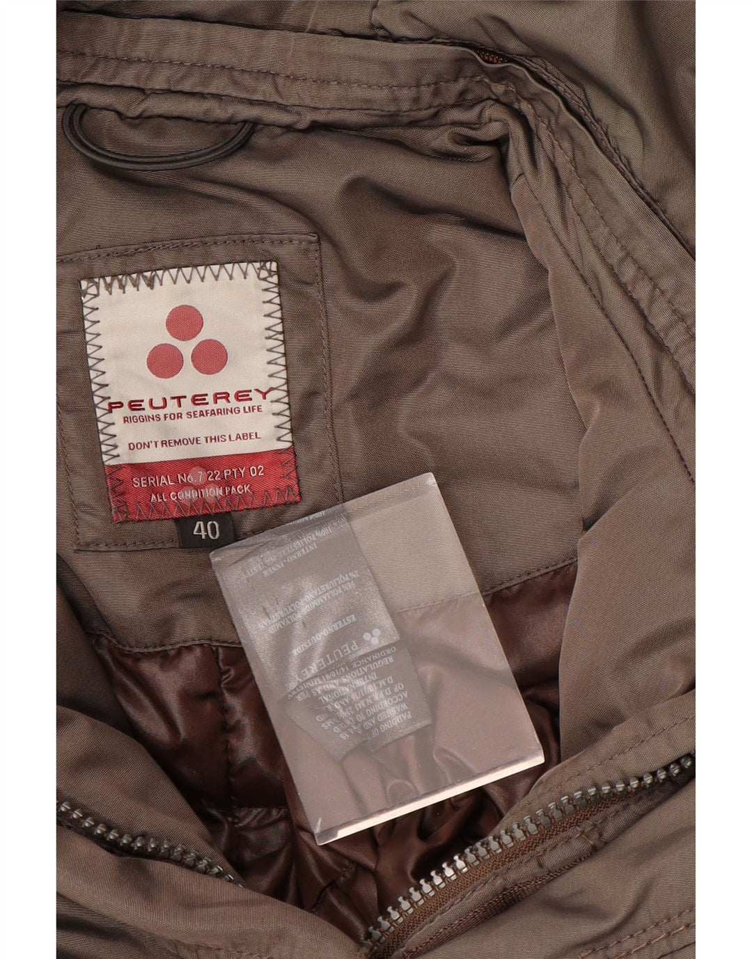 PEUTEREY Palton căptușit cu glugă pentru femei IT 40 Poliester kaki mic