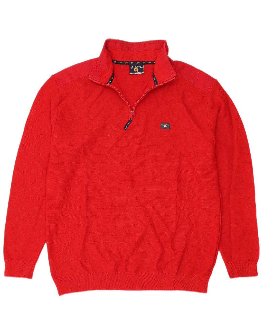 Pulover pentru bărbați Sail Exp cu fermoar și gât IT 54 XL Lână roșie