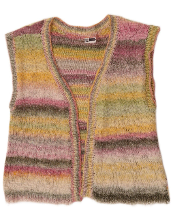 Cardigan Vintage fără mâneci pentru femei UK 14 Medium Multicolor