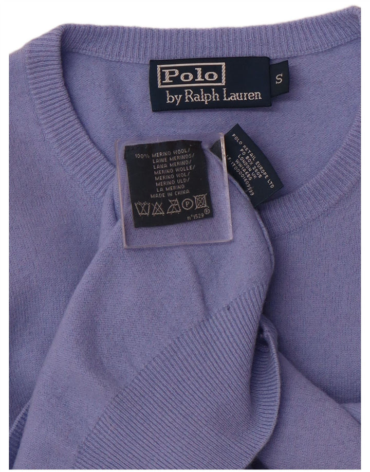 POLO RALPH LAUREN Pulover pentru bărbați cu decolteu rotund din lână merino mov