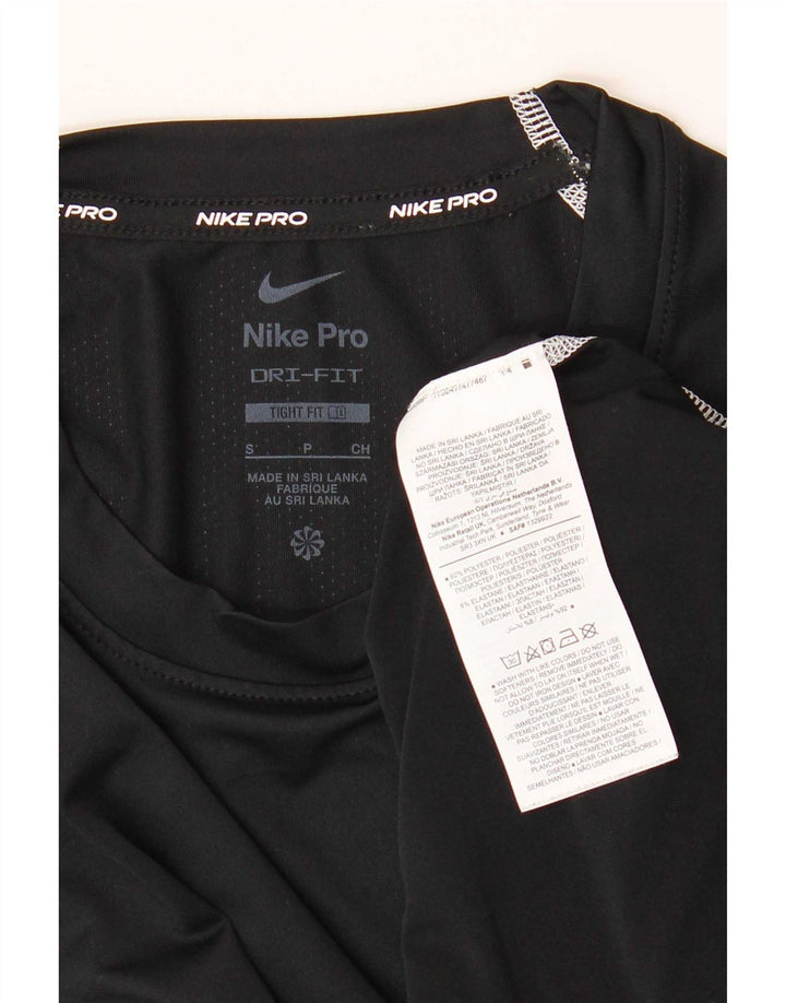 Nike pentru bărbați Tight Fit Graphic Top mânecă lungă Poliester negru mic
