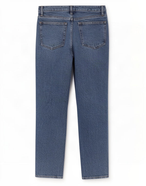 Topshop Blugi Drepți Crop Femei L26 L24 Bumbac Albastru