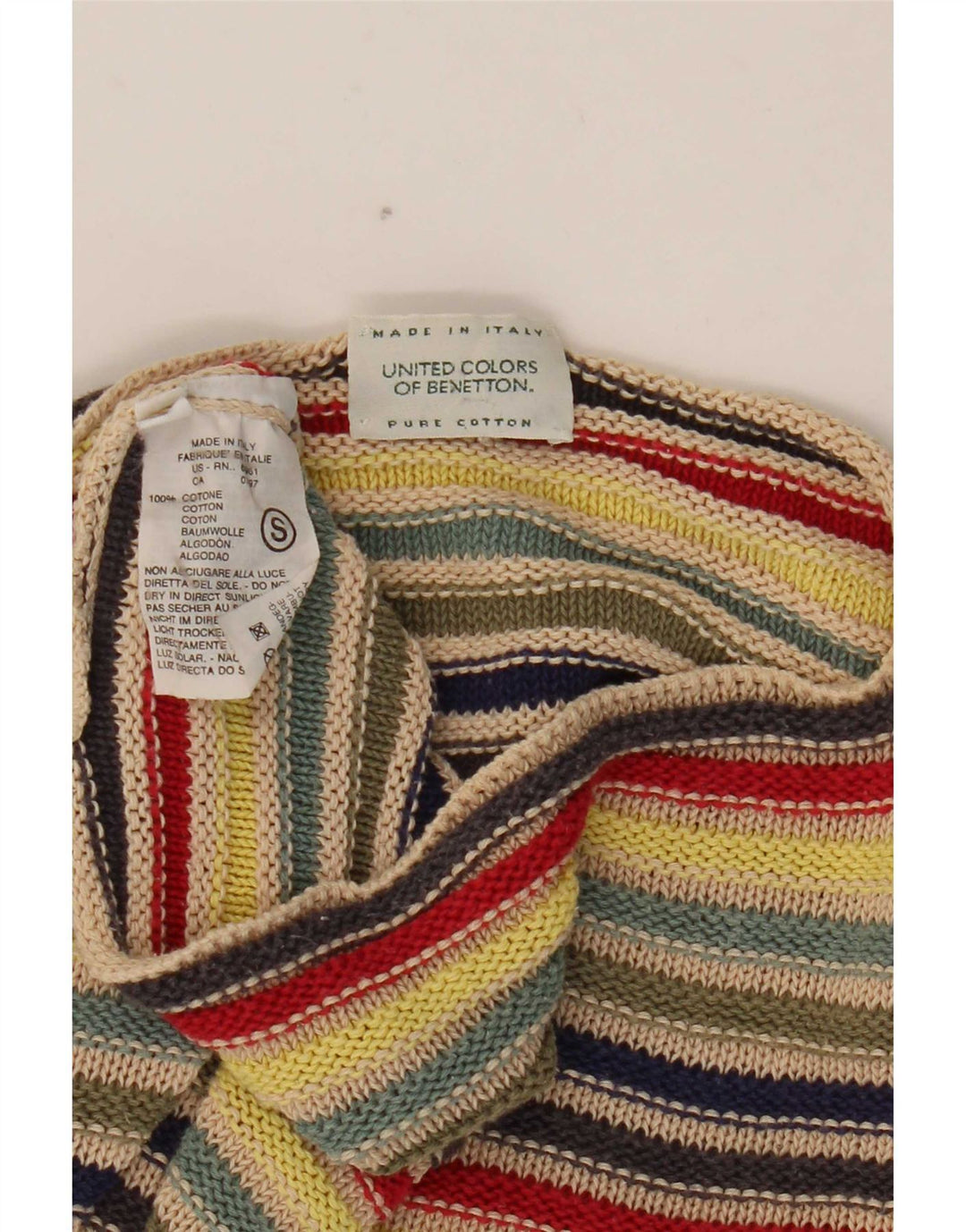 Pulover pentru femei Benetton cu gâtul barca UK 10 mic multicolor