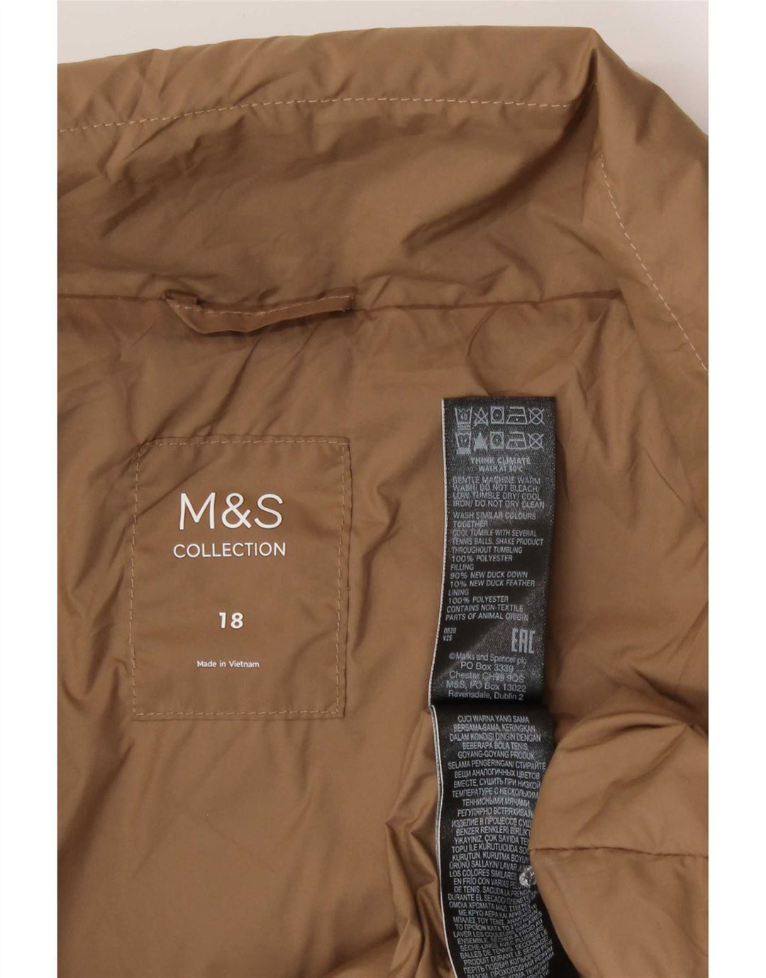 Palton căptușit pentru femei Marks & Spencer UK 18 XL poliester bej