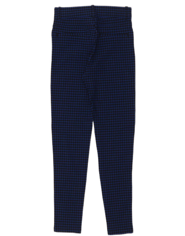 Pantaloni skinny casual pentru femei Zara Mici L26 L28 Albastru Gingham