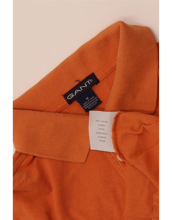 Tricou polo pentru bărbați Gant, bumbac cu dungi portocaliu mediu