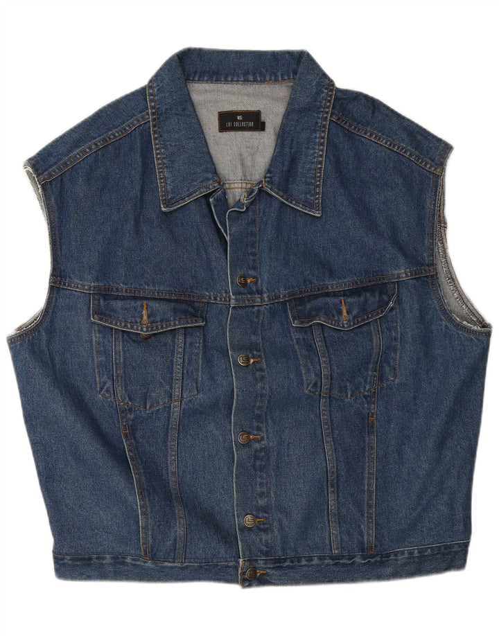 Gilet Vintage pentru bărbați din denim UK 46 3XL Albastru