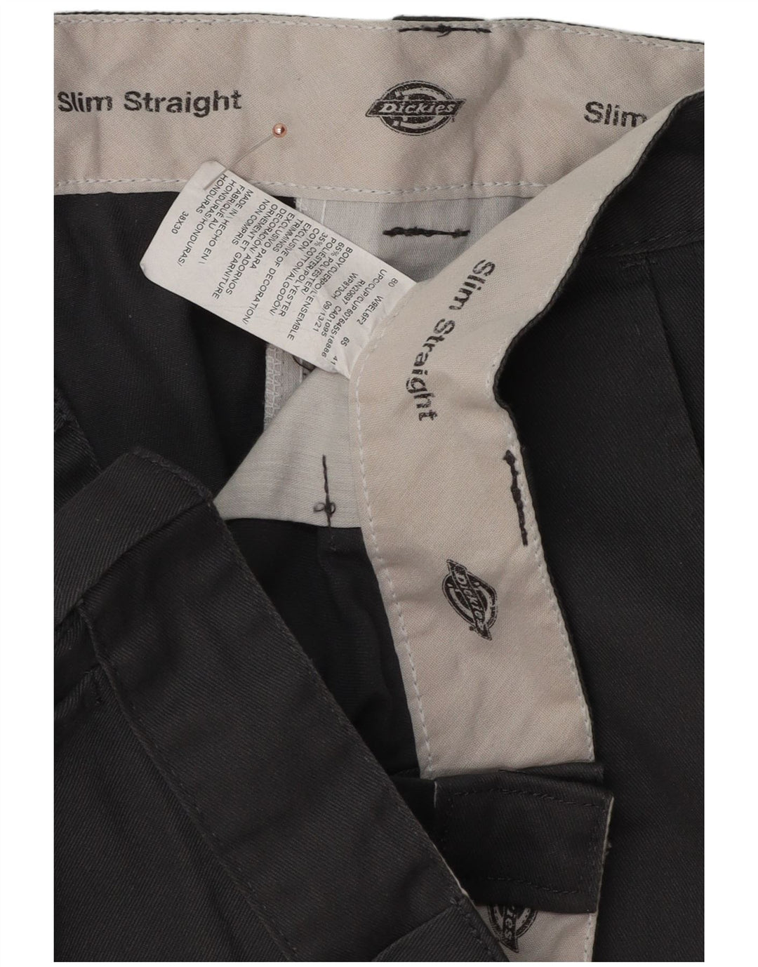 Pantaloni chino slim drepti pentru bărbați Dickies W38 L30 poliester gri