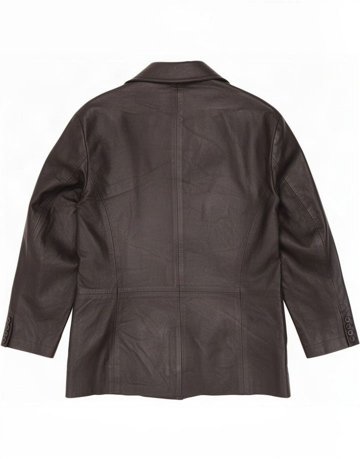 Jachetă din piele vintage pentru femei cu mâneci 3/4 IT 50 XL neagră