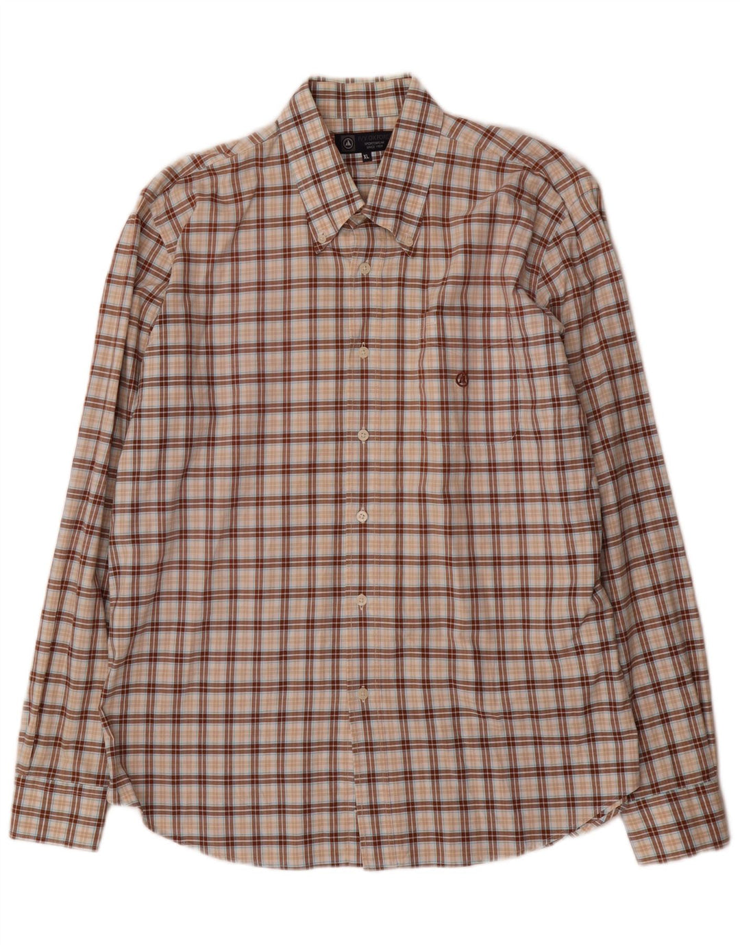 Cămașă pentru bărbați Ivy Oxford XL, bumbac cu carouri maro