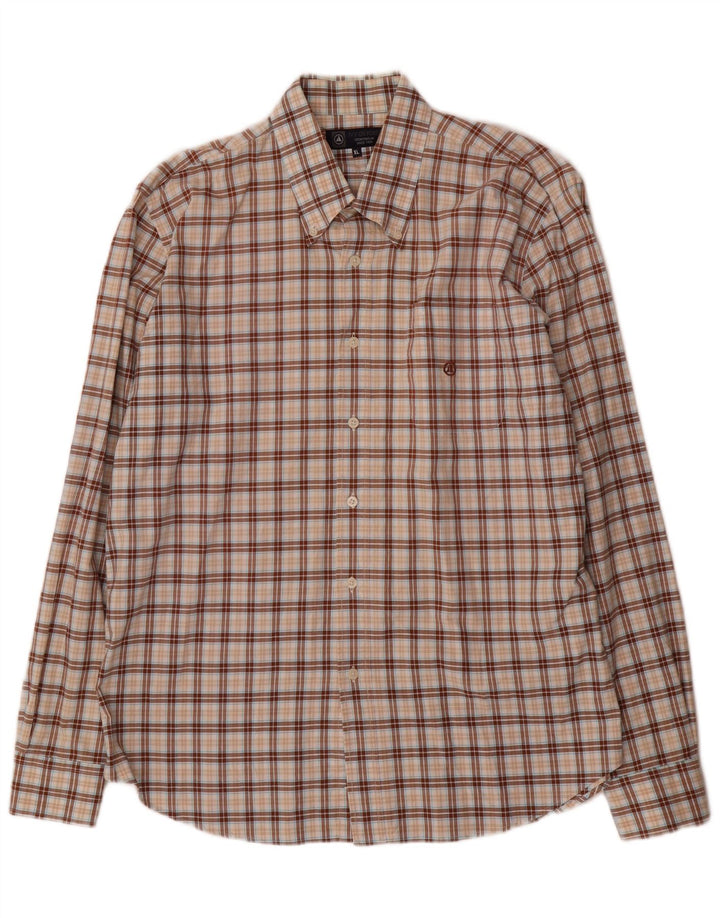 Cămașă pentru bărbați Ivy Oxford XL, bumbac cu carouri maro