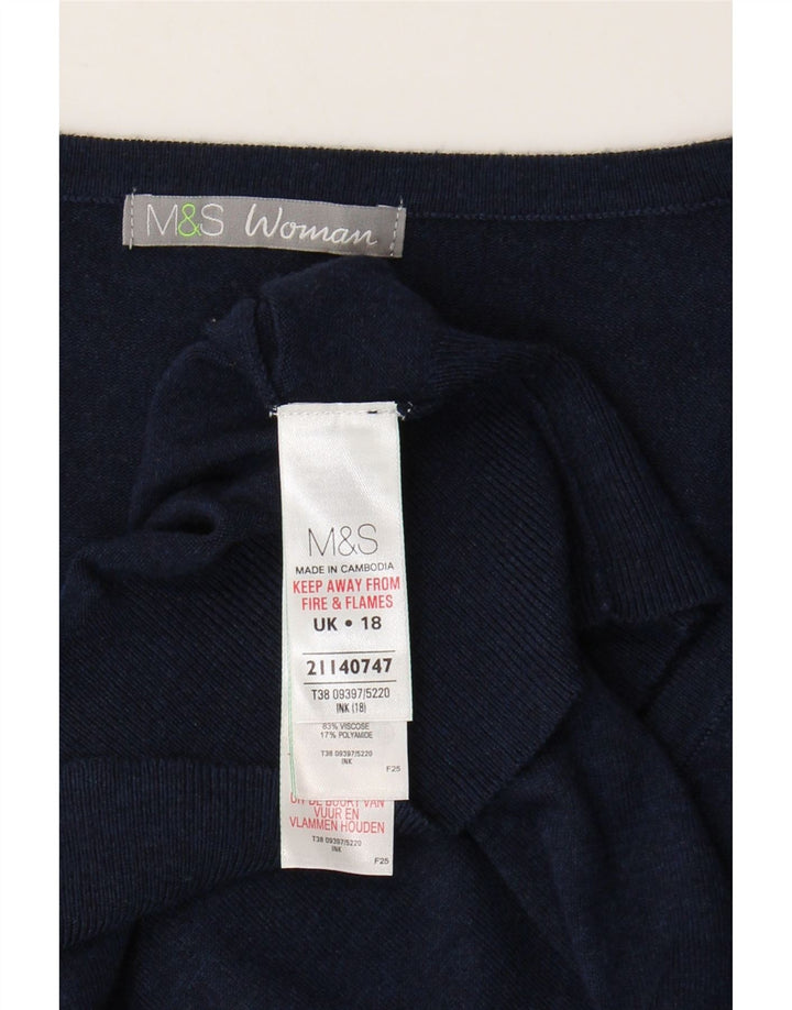 Pulover cardigan pentru femei Marks & Spencer UK 18 XL bleumarin, viscoză