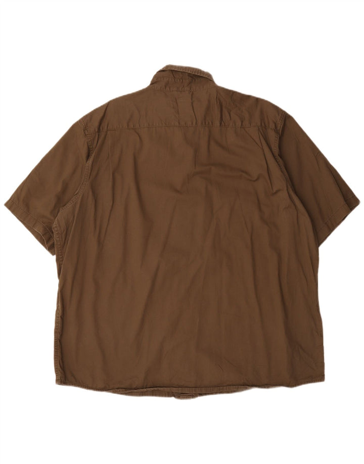 Cămașă cu mânecă scurtă Wrangler pentru bărbați, bumbac kaki 2XL