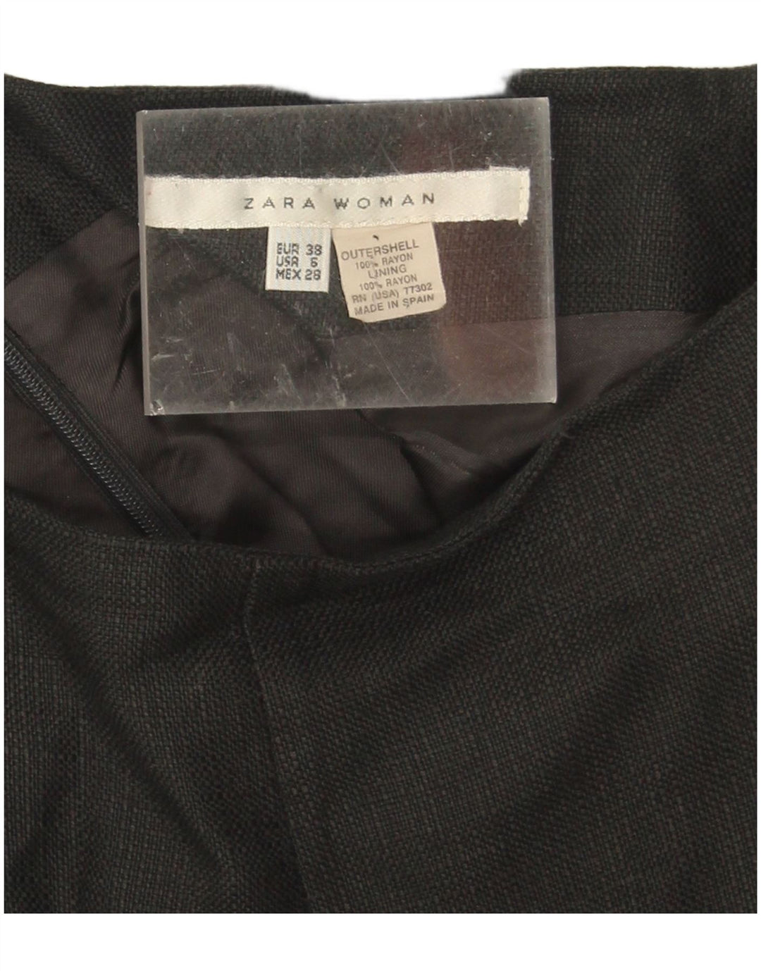 Fusta Dreptă Femei Zara EU 38 Mic W28 Rayon Negru