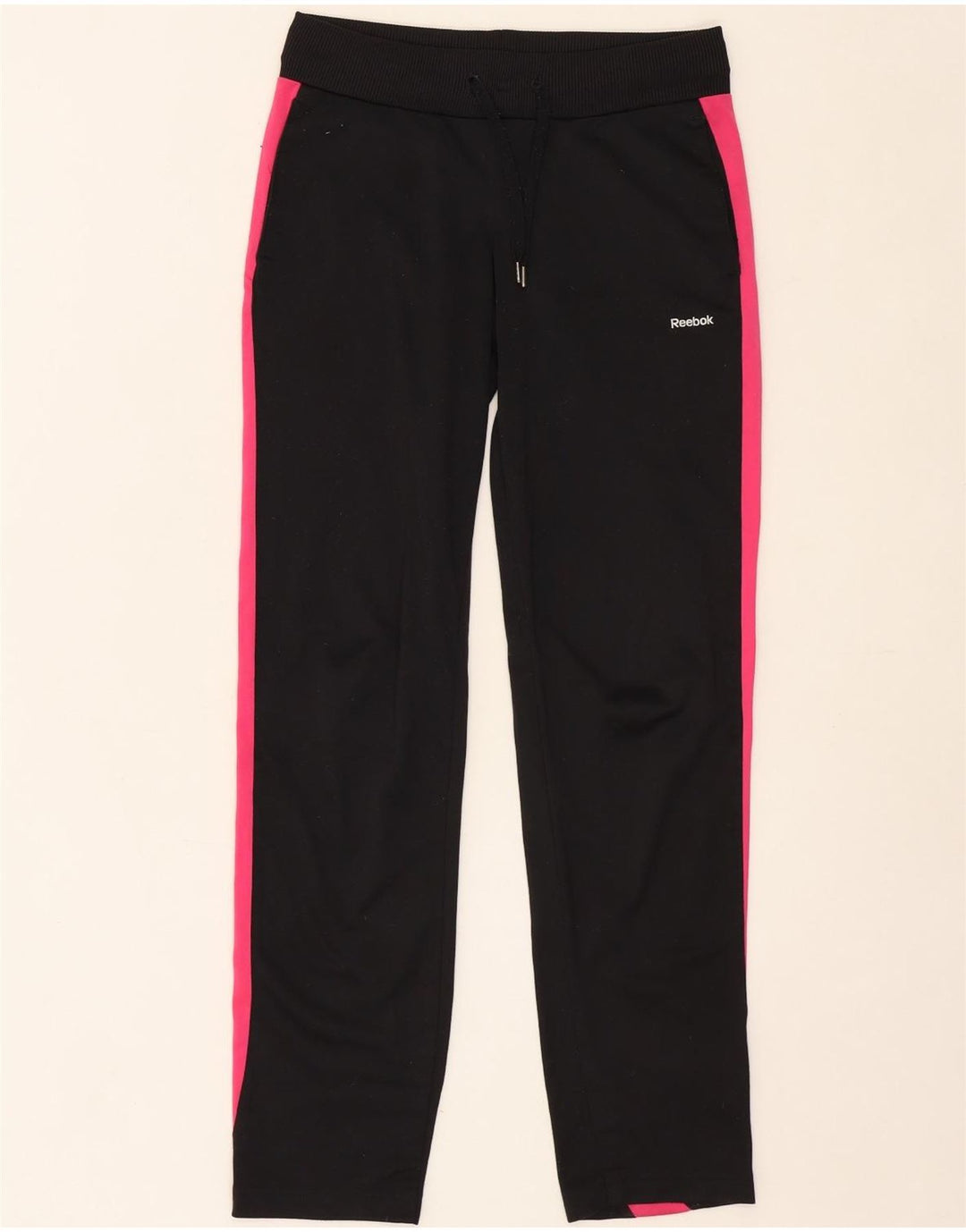 REEBOK Womens Tracksuit Trousers UK 6 XS Black Colourblock Polyester Vintage Reebok and Second-Hand Reebok from Messina Hembry 