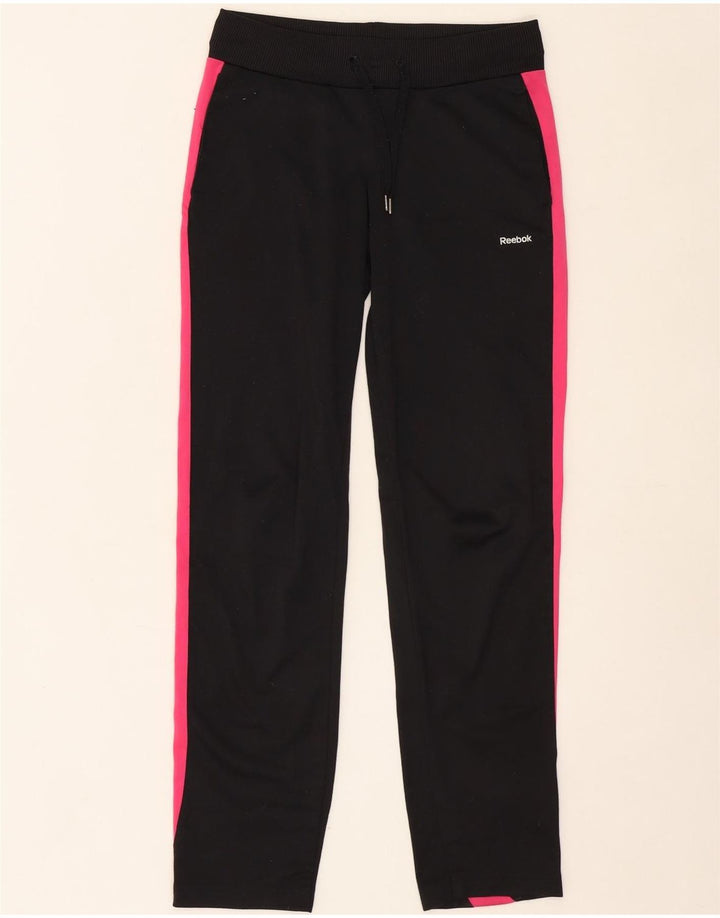 REEBOK Womens Tracksuit Trousers UK 6 XS Black Colourblock Polyester Vintage Reebok and Second-Hand Reebok from Messina Hembry 