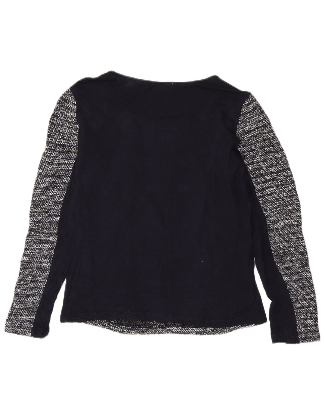 Oasis Top pentru femei cu mânecă lungă UK 10 Mic bleumarin poliester cu dungi