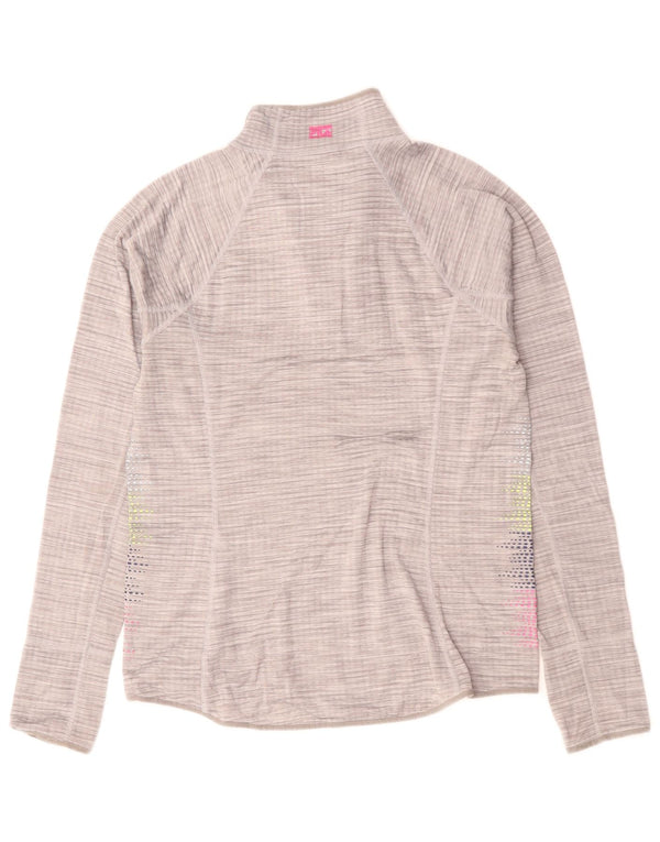 Top de trening Fila pentru femei, cu fermoar și gât, cu pulover, UK 14 Medium Grey Flecked