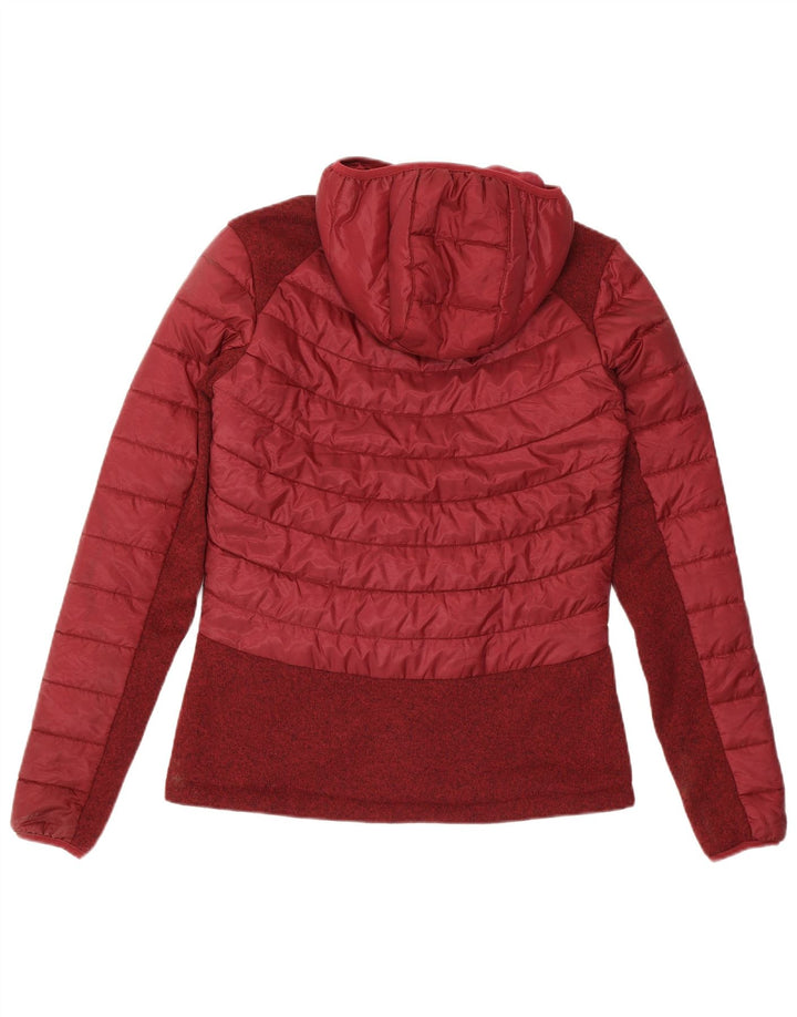 Jachetă căptușită pentru femei JACK WOLFSKIN UK 8/10 Mic Burgundy Colorblock