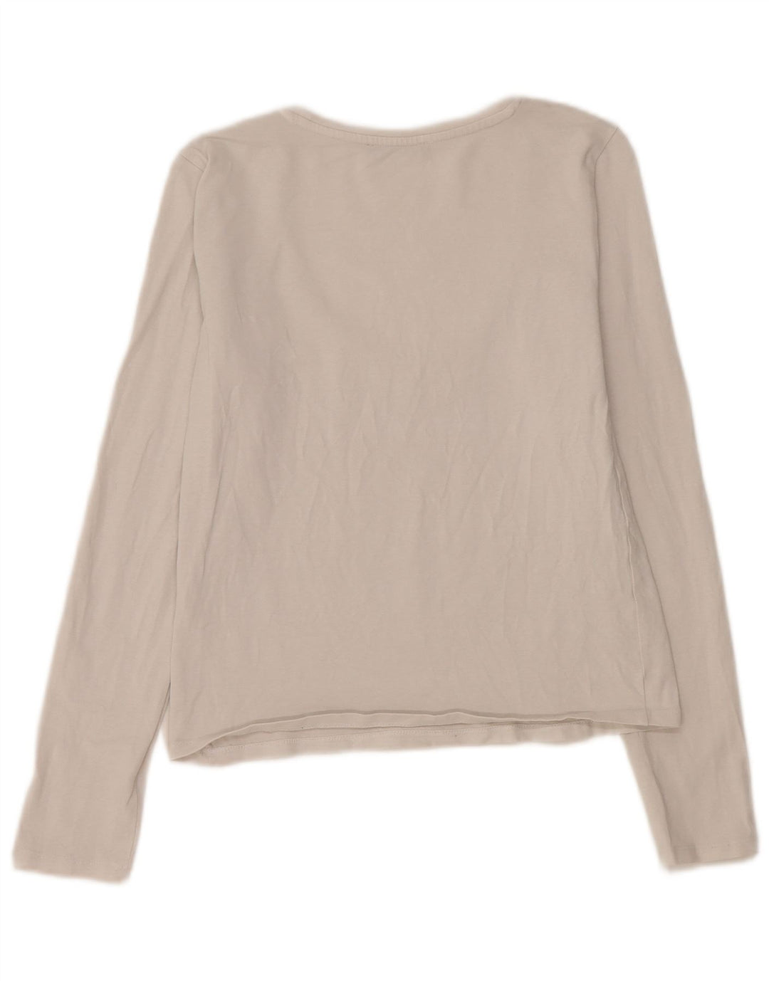 Crop Top pentru femei Zara cu mânecă lungă UK 12, bumbac alb mediu