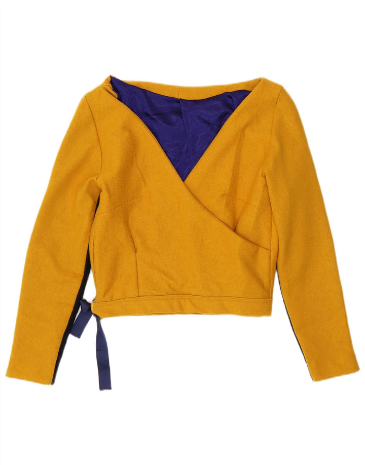 Crop Top Vintage pentru femei UK 10 Small Yellow