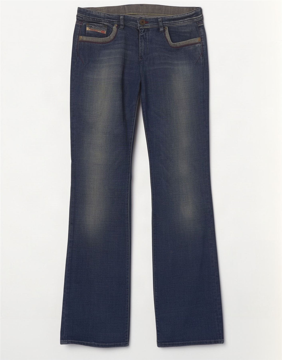 Jeans Bootcut pentru femei Diesel Distressed UK 16 Large W32 L33 Blue Bumbac