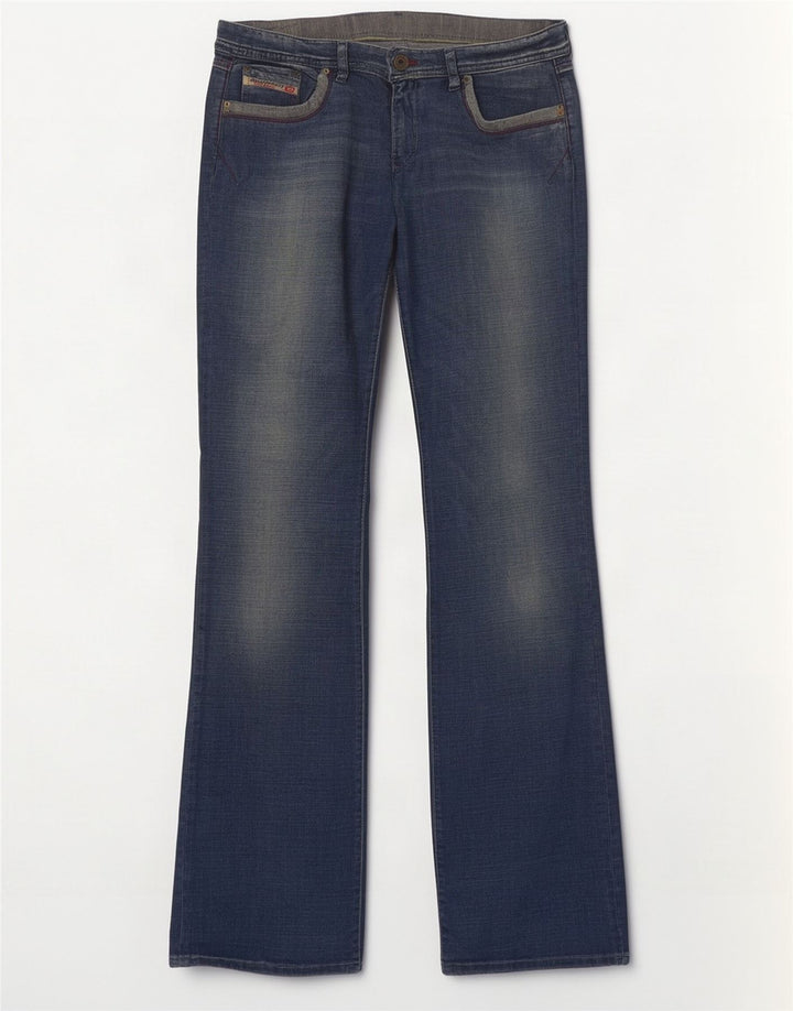 Jeans Bootcut pentru femei Diesel Distressed UK 16 Large W32 L33 Blue Bumbac