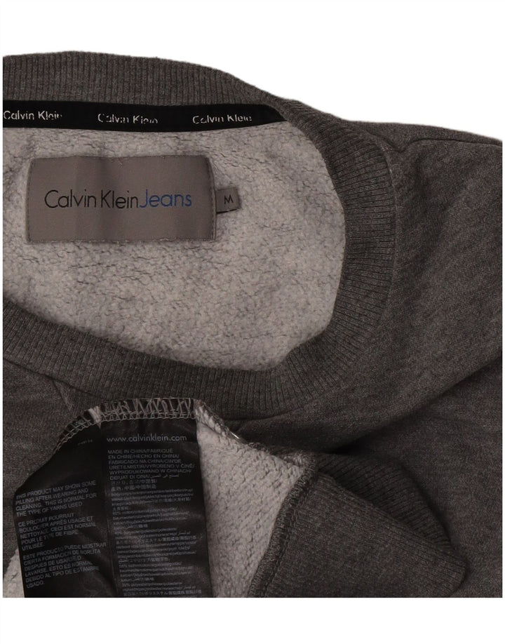 Hanorac grafic pentru bărbați Calvin Klein Jeans, pulat, gri mediu