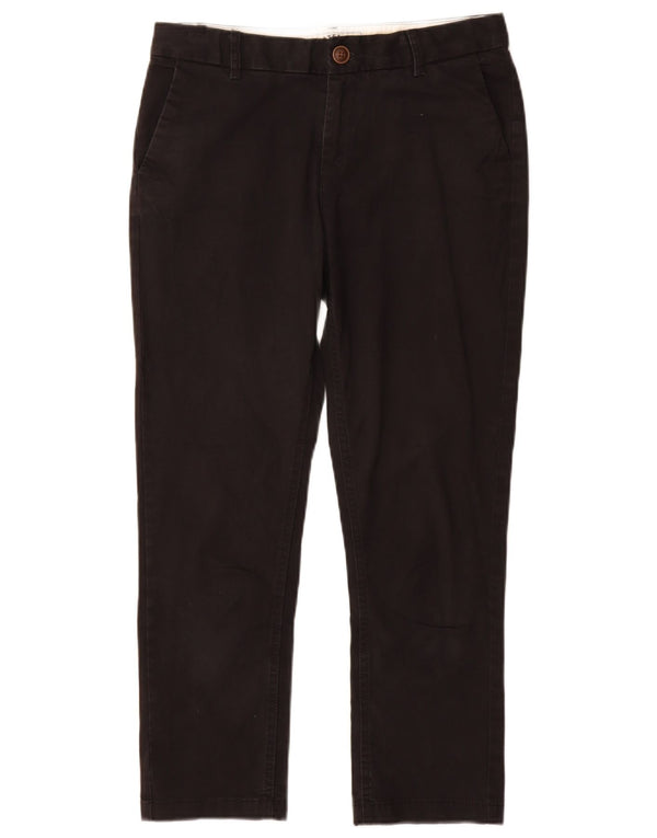 FAT FACE Pantaloni chino drepți pentru femei UK 10 Small W28 L26 Bumbac negru