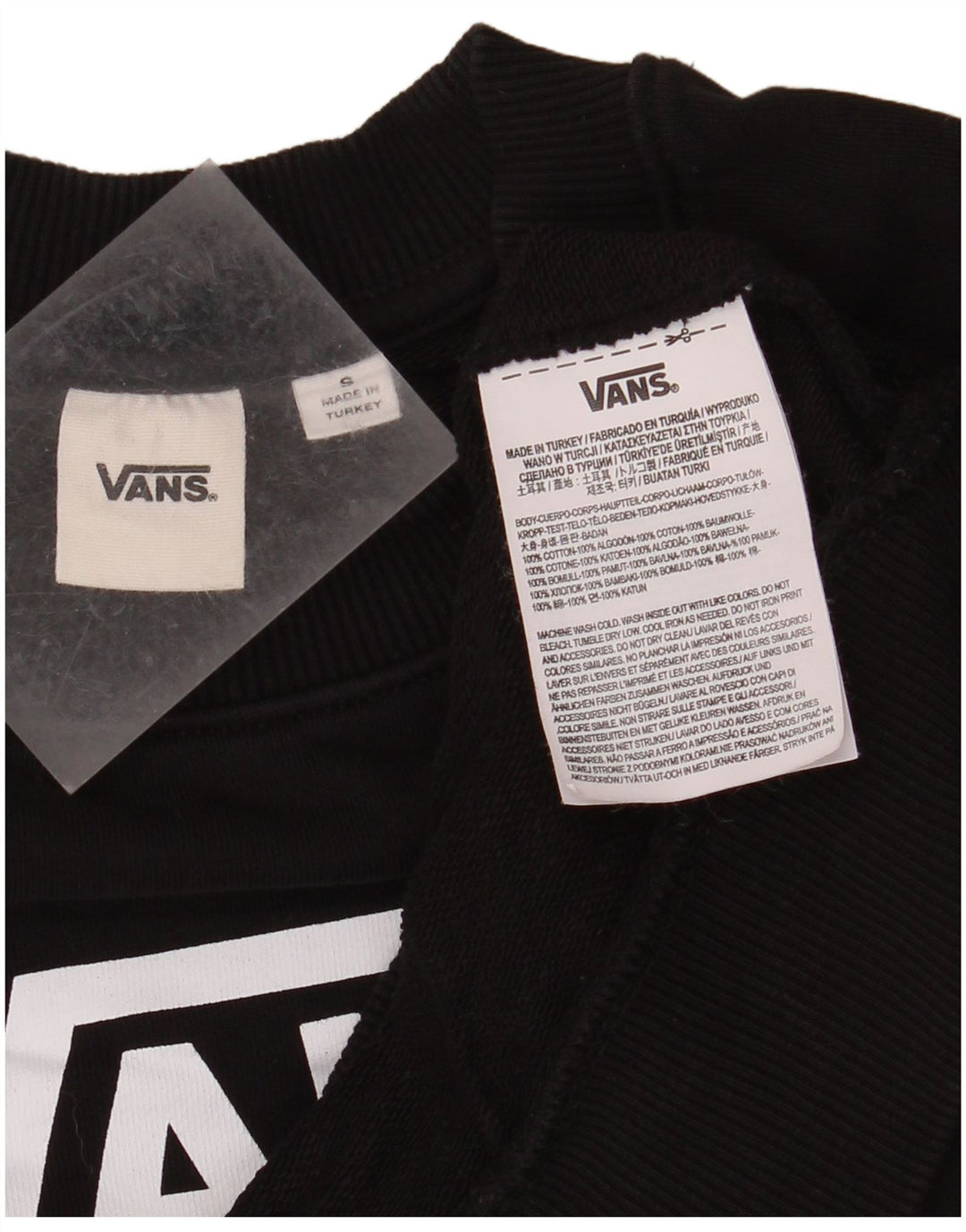 Pulover VANS pentru femei oversized Crop Graphic Pulover UK 10 Mic Negru