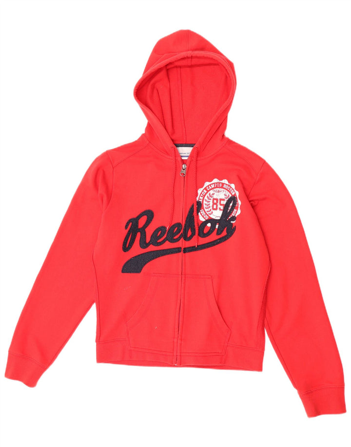 Pulover Reebok Graphic Zip pentru femei UK 14 Poliester roșu mediu