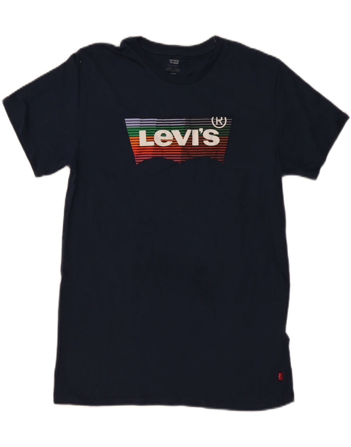 Tricou grafic pentru bărbați LEVI'S Top mediu din bumbac bleumarin