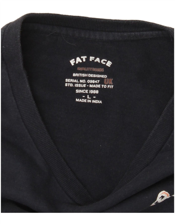 FAT FACE Top grafic pentru bărbați cu mânecă lungă, mare, bleumarin