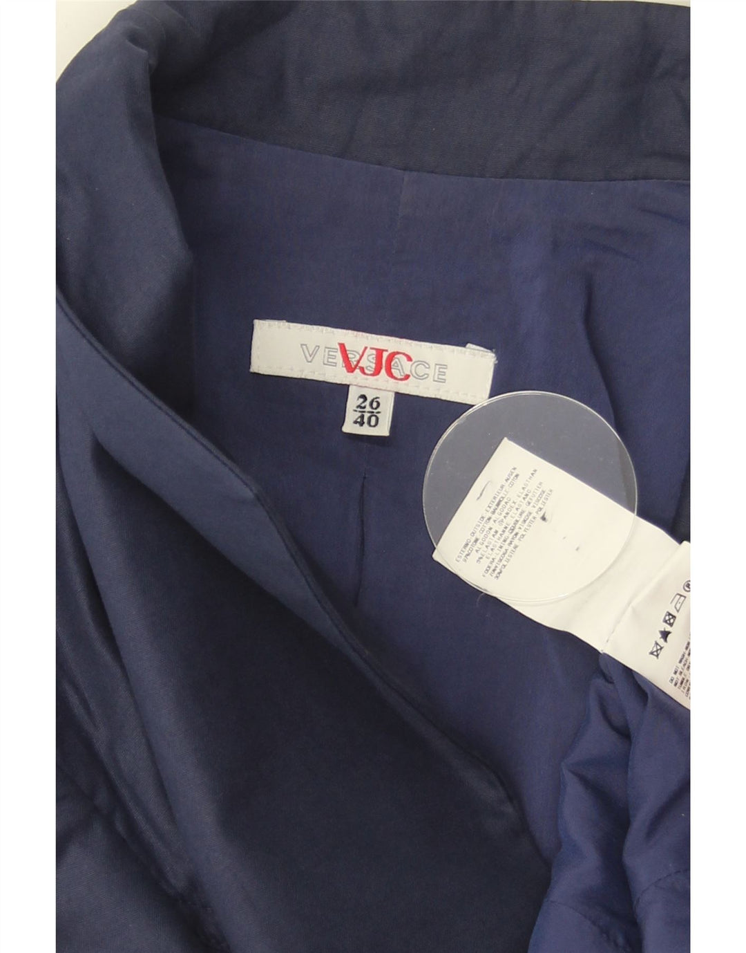 Jachetă Versace pentru femei cu 1 nasture IT 40 Bumbac bleumarin mic