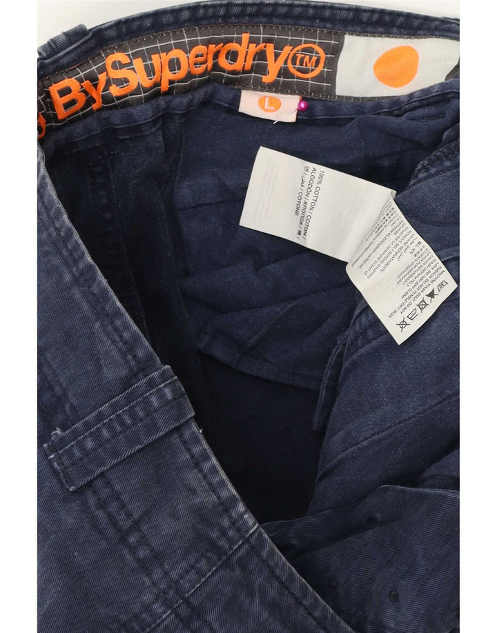Pantaloni scurți cargo Superdry pentru bărbați, mari W34, bumbac bleumarin