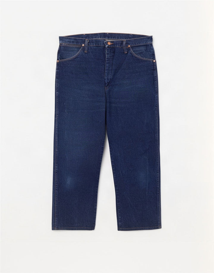 Blugi drepti pentru bărbați Wrangler W38 L26 bumbac bleumarin