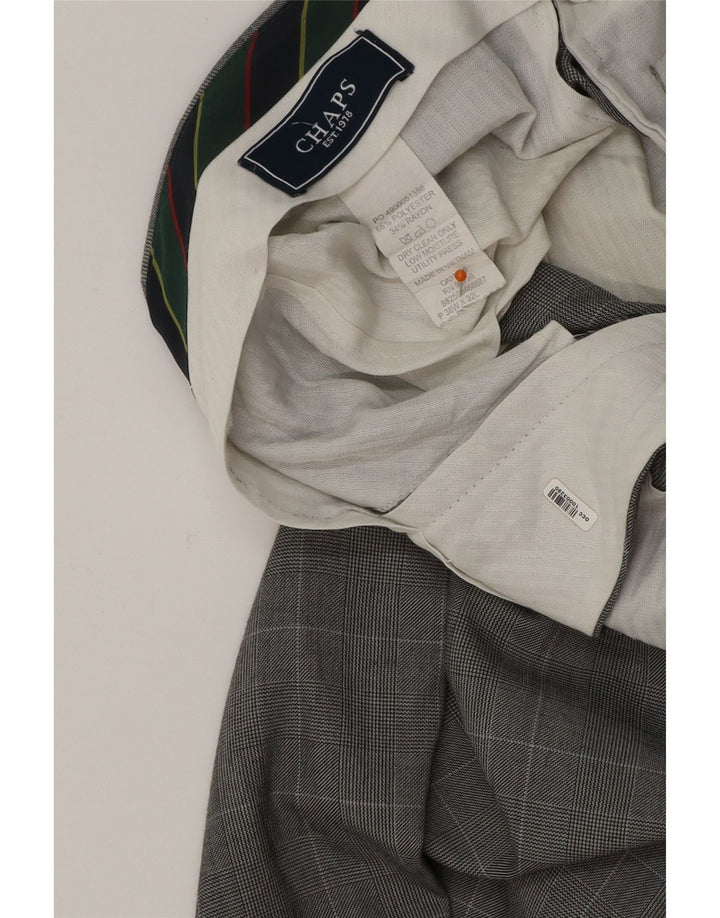 Pantaloni drepți pentru bărbați CHAPS L38 L32 bumbac cu carouri gri