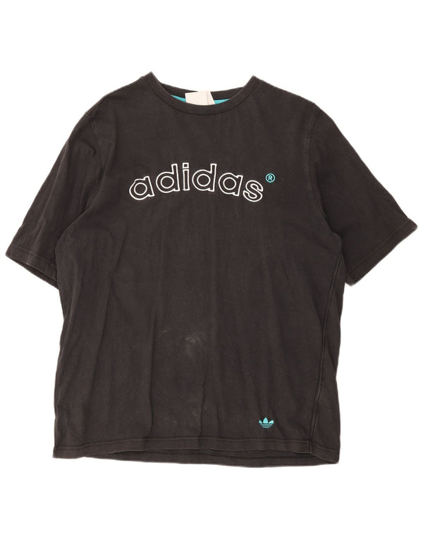 Tricou grafic Adidas pentru bărbați Top mediu negru bumbac