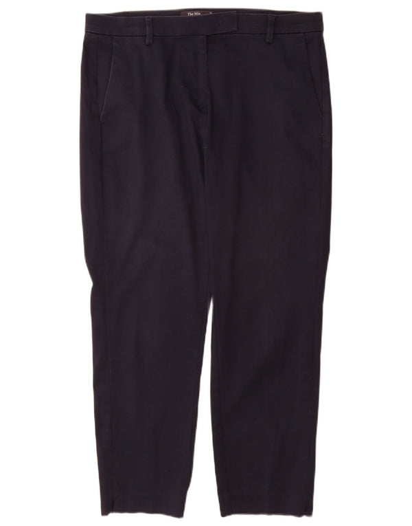 Pantaloni de costum drepți pentru femei Marks & Spencer UK 14 mare L34 L28 bleumarin