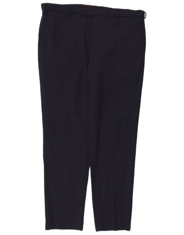 Pantaloni de costum pentru bărbați Marks & Spencer, cu croiala dreaptă, L40 L33, bleumarin