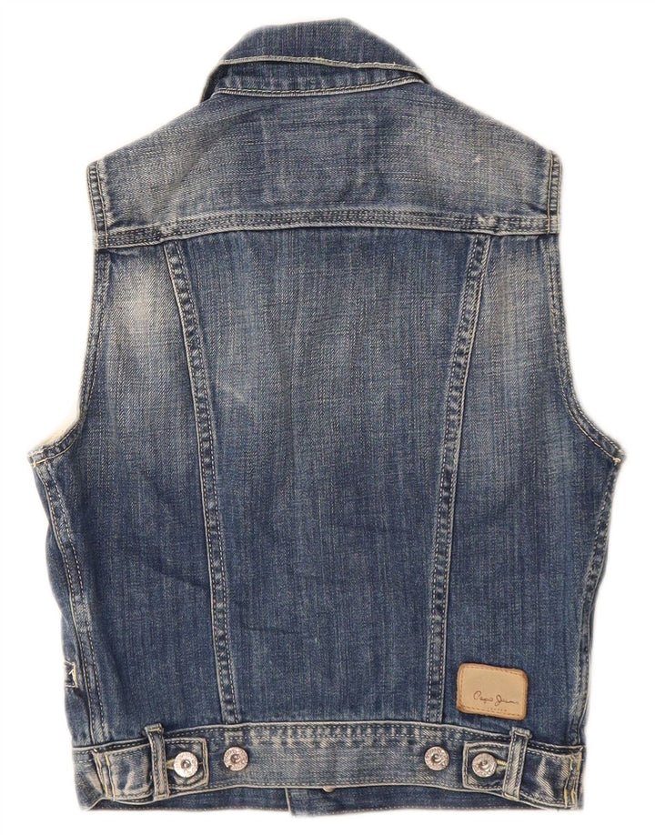 PEPE Jeans Băieți Distressed Denim Gilet 7-8 Ani Medium Blue Bumbac