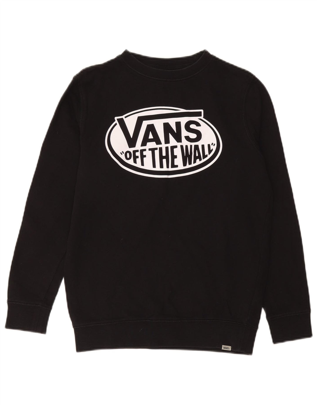 VANS Pulover cu grafic pentru femei UK 14 Bumbac mediu negru