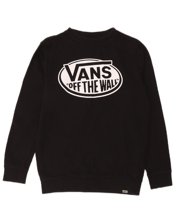 VANS Pulover cu grafic pentru femei UK 14 Bumbac mediu negru