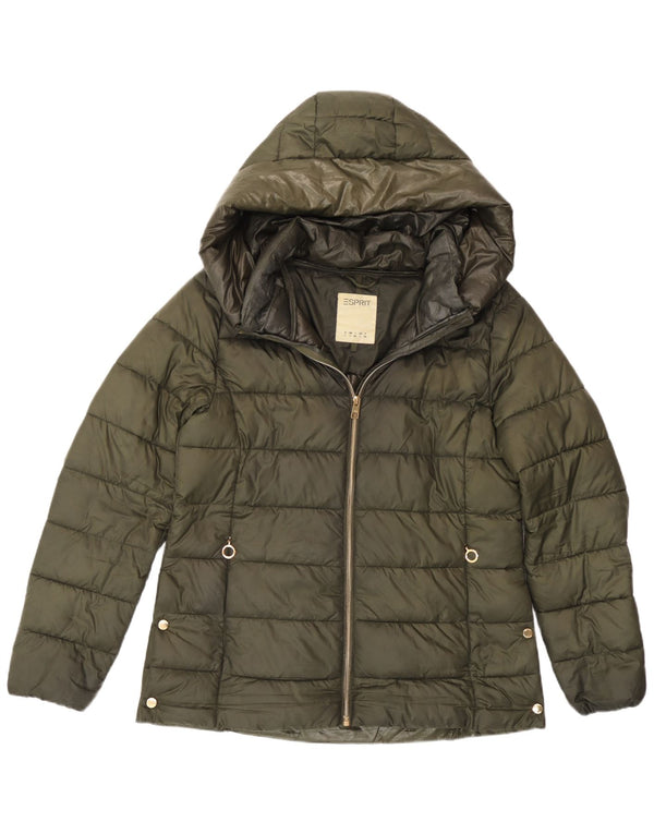 Jachetă căptușită cu glugă pentru femei Esprit UK 16 Large Khaki