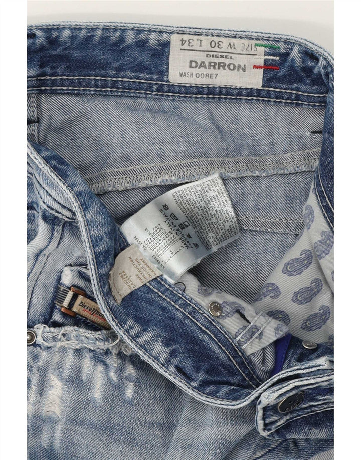 Blugi Distressed Straight Darron pentru bărbați Diesel W30 L30 Bumbac albastru