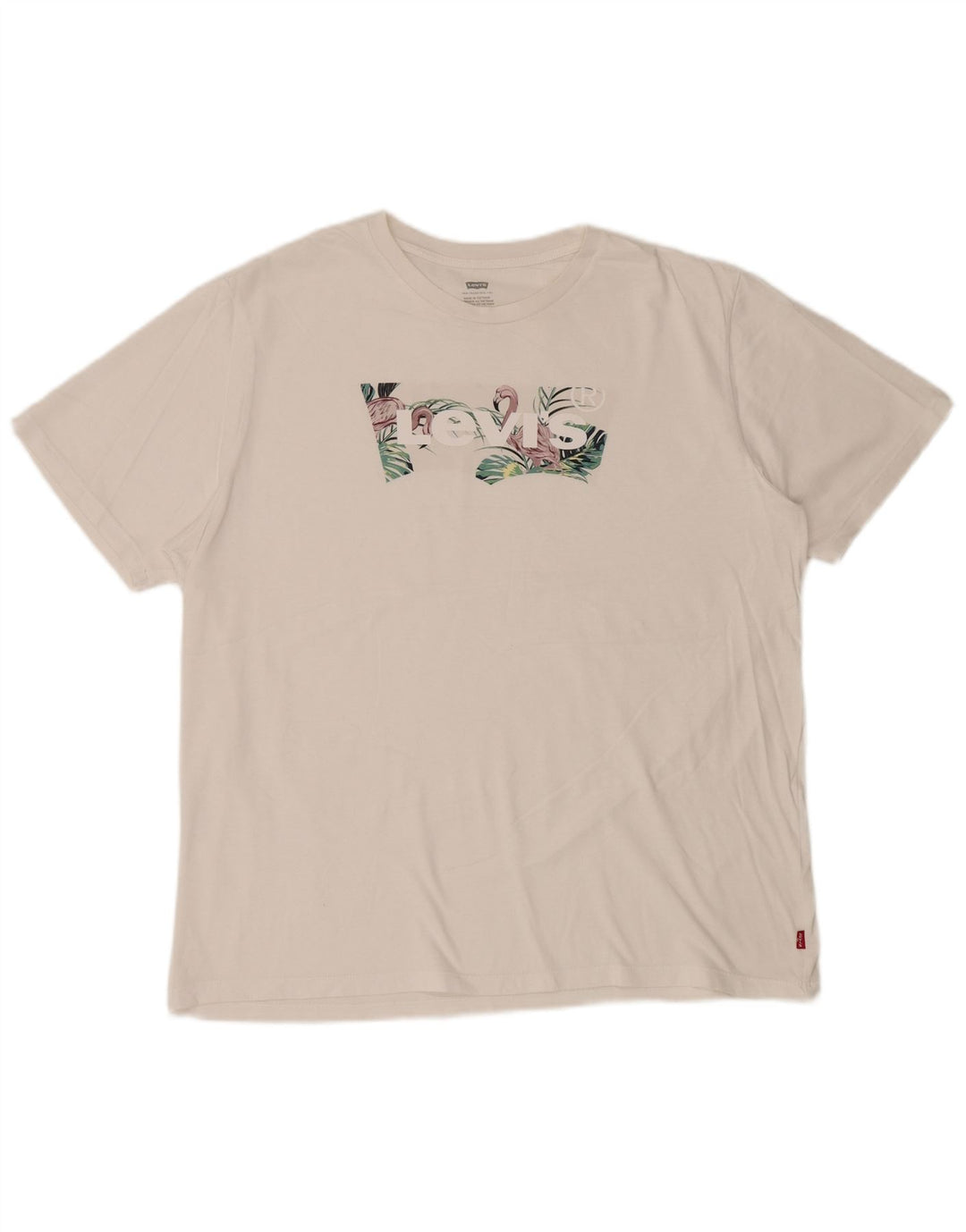 LEVI'S Womens Graphic T-Shirt Top UK 18 XL White