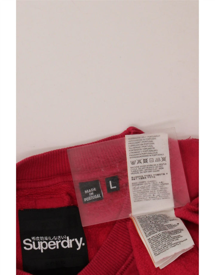 SUPERDRY Pulover grafic pentru bărbați, bumbac mare, roz
